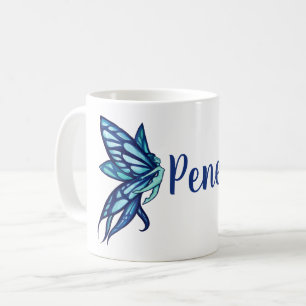 Blue Fairy Wings Feen Art Kaffeetasse