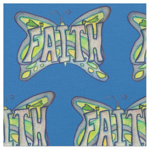 Blue Faith Butterfly Inspiration Material Stoff