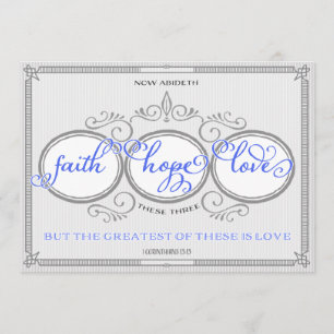 Blue Faith Hope Love Faire-part de mariage