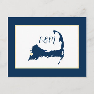 Blue Falmouth Cape Hochzeitstag speichern  Postkarte