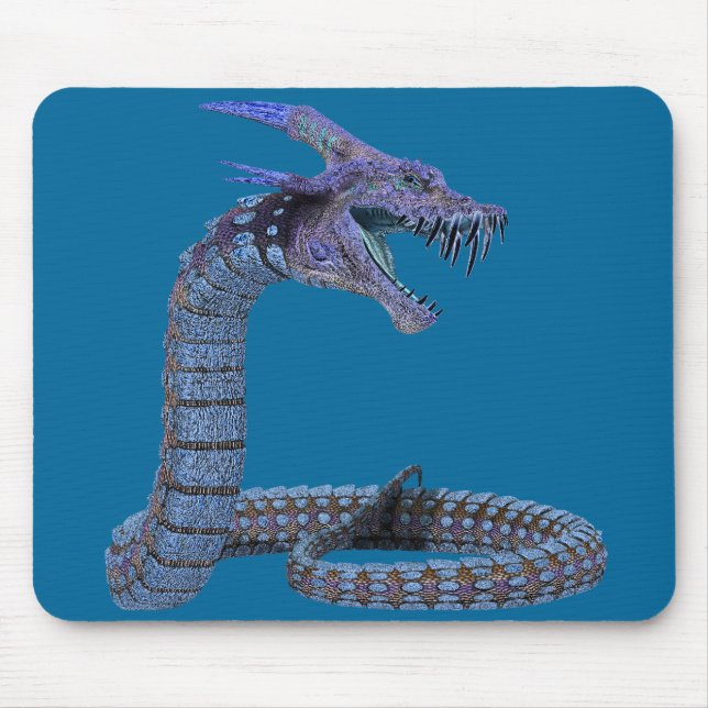 Blue Fantasy Dragon Mousepad (Vorne)
