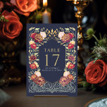Blue Fantasy Enchanted Garden Wedding Tischnummer<br><div class="desc">Feiern Sie mit diesem Fantasy Enchanted Garden Wedding Design. Dieses Design ist perfekt für Paare, die eine moderne und skurrile Ästhetik suchen. Das Design auf der Rückseite des Einladens ist KEINE echte Goldfolie. Artikel werden genau so gedruckt, wie sie auf Ihrem Bildschirm erscheinen, wenn Sie dem Warenkorb hinzufügen, sodass Sie...</div>