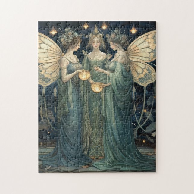 Blue Fantasy Fairy Art Nouveau (Vertikal)
