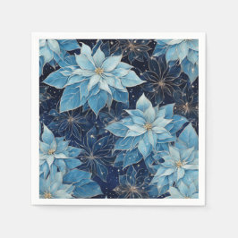 Blue Fantasy Poinsettia Serviette