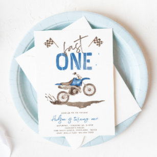 Blue Fast One Dirt Bike Einladung