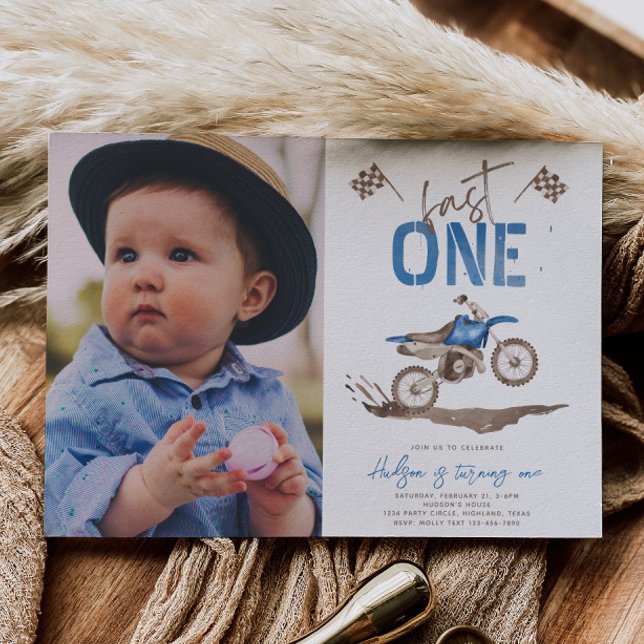 Blue Fast One Dirt Bike Einladung (Von Creator hochgeladen)