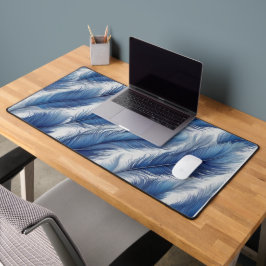 Blue Feather Design Art Print Schreibtischunterlage