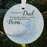 Blue Feather | himmlischer Weihnachtsbaum Ornament<br><div class="desc">Es fällt den meisten von uns schwer, Weihnachten zu feiern, wenn Sie einen geliebten verloren haben, diese elegante blaue Feather Tribute tree Dekoration wird Ihrem Zuhause ein wenig den Himmel hinzufügen. Einfach bearbeitet, sodass Sie personalisieren können, sowie die Möglichkeit, den Schriftart Stil und Farbe zu ändern, indem Sie auf den...</div>
