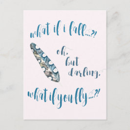 Blue Feather - Was ist, wenn ich falle? Inspiratio Postkarte