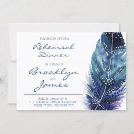Blue Feather Wedding Probe Einladungen