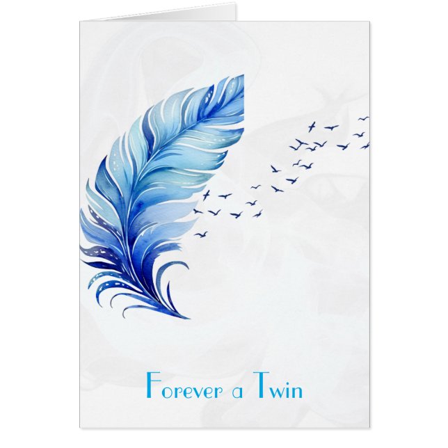 Blue Feathers & Birds Flying Twin Loss Beileid (Vorne)