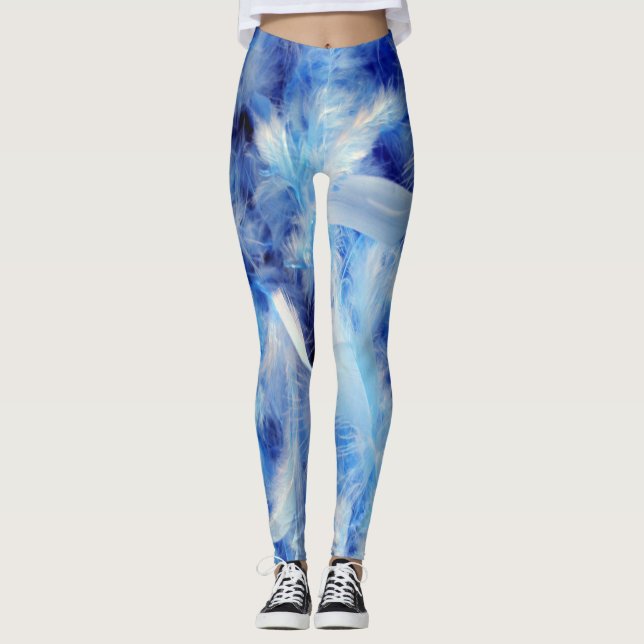 Blue Feathers Leggings (Vorderseite)
