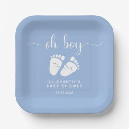 Blue Feet Baby Boy Dusche Pappteller
