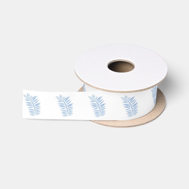 Blue Ferns Ribbon Satinband (Spule)