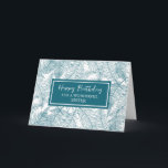 Blue Ferns Sister Birthday Karte<br><div class="desc">Geburtstagskarte für Schwester mit blauem Farnmuster und nachdenklichem Vers.</div>