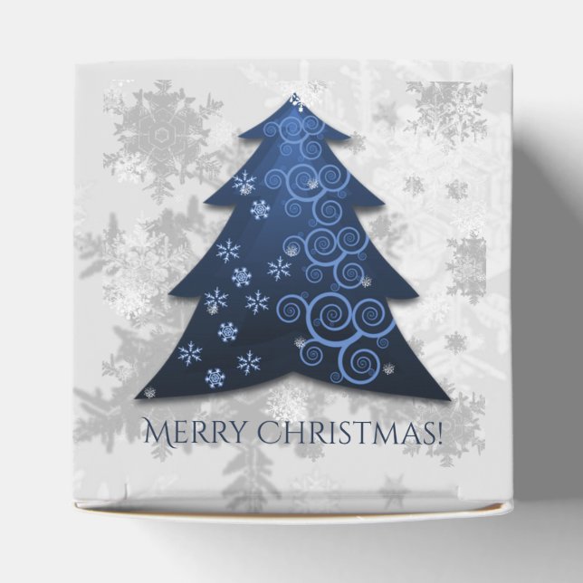 Blue Festive Christmas Tree Favor Box Geschenkschachtel (Oben)