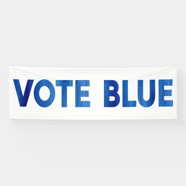 Blue fett gedruckte Aquarelltexte politisch stimme Banner (Horizontal)