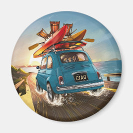 Blue Fiat Car Magnet