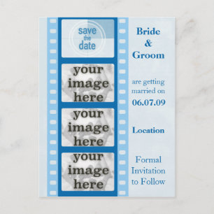 Blue Film Strip Enregistrer la date Photo Cartes p
