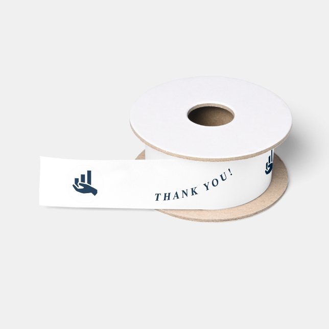 Blue Financial Planner Logo & Text Vielen Dank! Satinband (Spule)