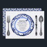 Blue Fine Dining Dinner Party Einladung<br><div class="desc">Ideal für abendliche Party oder für jede Veranstaltung,  bei der ein gutes Essen geboten wird!</div>