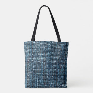 Blue Fine Woven Fabric Tote Bag Tasche