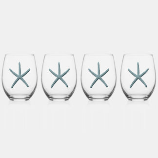 Blue Finger Starfish Weinglas Ohne Stiel