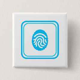 Blue Fingerprint Biometric Security Button