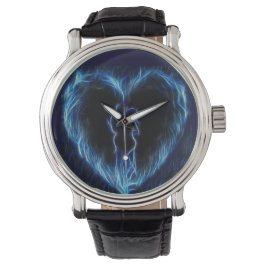 Blue Fire Heart Watch Armbanduhr