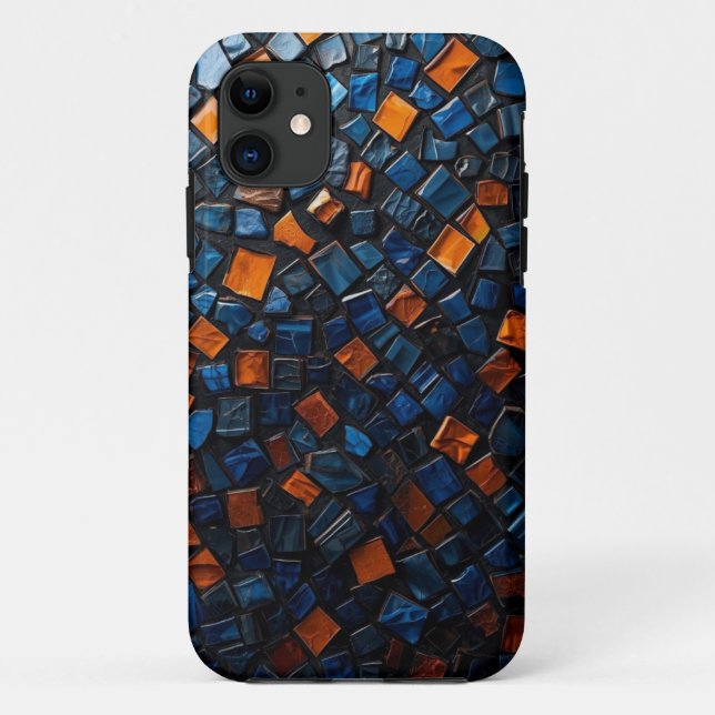 Blue Fire Mosaic Mobile Case (Rückseite)