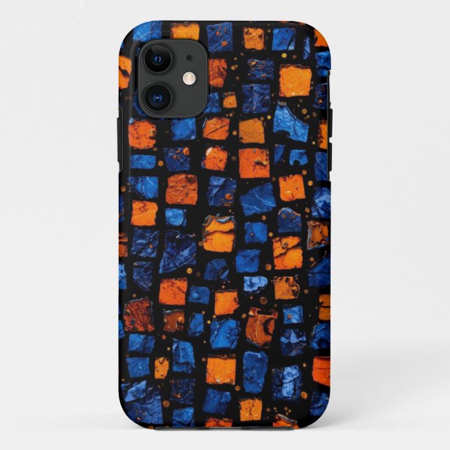 Blue Fire Mosaic Mobile Case (Rückseite)
