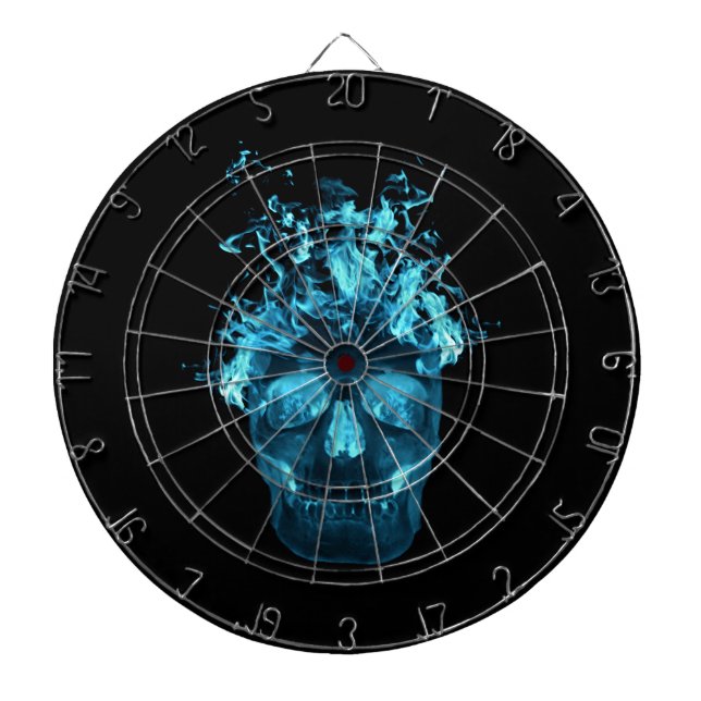 Blue Fire Skull Dart Board Dartscheibe (vorne)