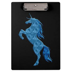 Blue Fire Unicorn Clipboard Klemmbrett