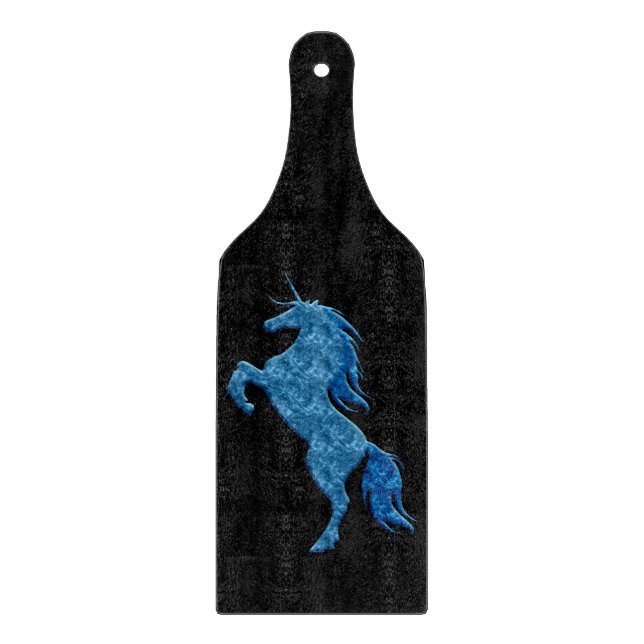 Blue Fire Unicorn Cutting Board Schneidebrett (Vorderseite)