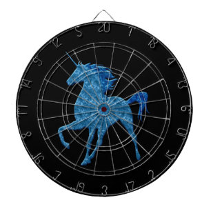 Blue Fire Unicorn Dart Board Dartscheibe