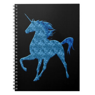 Blue Fire Unicorn-Notebook Notizblock