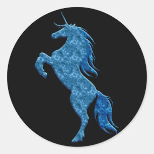 Blue Fire Unicorn Stickers
