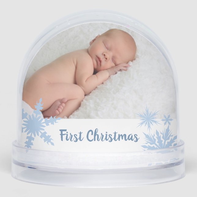 Blue First Christmas Double Photo (Avant)