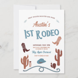 Blue First Rodeo Einladung