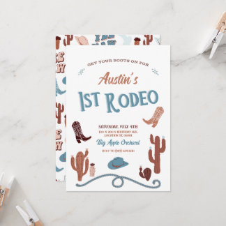 Blue First Rodeo Einladung