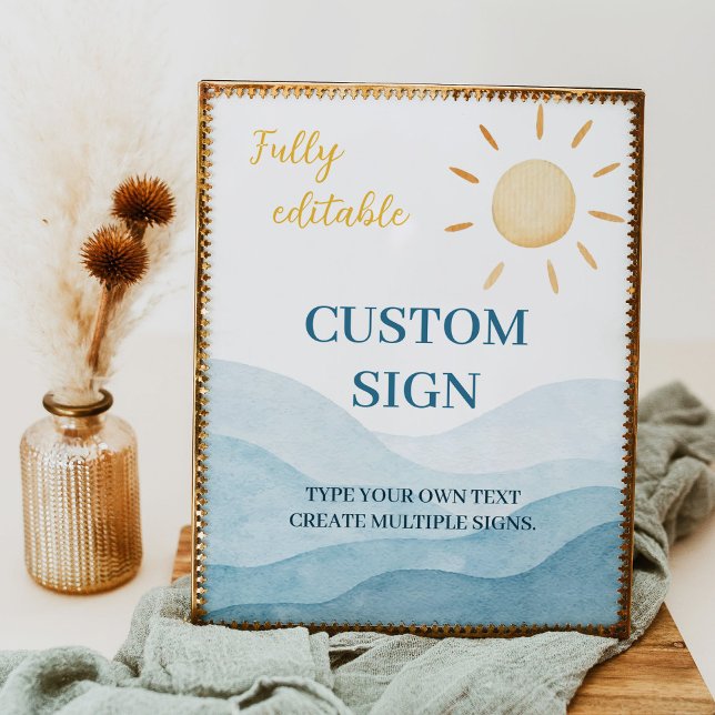 Blue First Trip rund um Sun Birthday Custom Sign Poster (Von Creator hochgeladen)