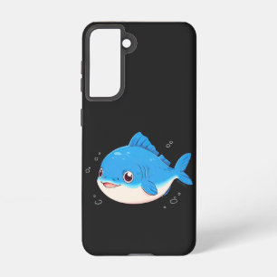Blue Fish Drawing, Cartoon Style Samsung Galaxy Hülle