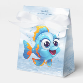 Blue Fish Favor Box Geschenkschachtel