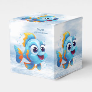 Blue Fish Favor Box Geschenkschachtel