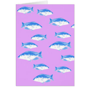 Blue fish on lilac