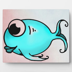 Blue Fish Plaque Fotoplatte