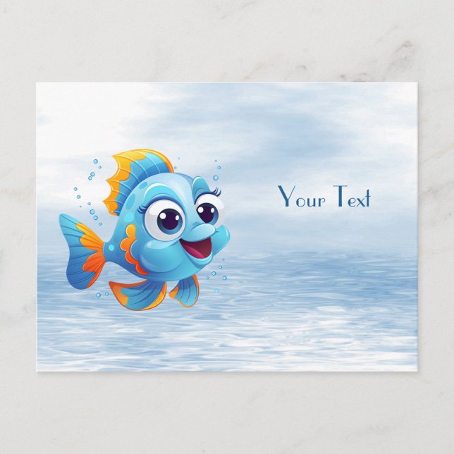 Blue Fish Postcard Postkarte (Vorderseite)