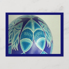 Blue Fish Pysanka Postcard Postkarte