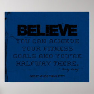 Blue Fitness Poster - Glaube!!