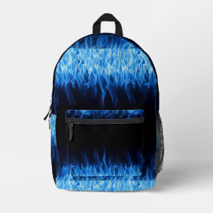 Blue Flames Design Bedruckter Rucksack